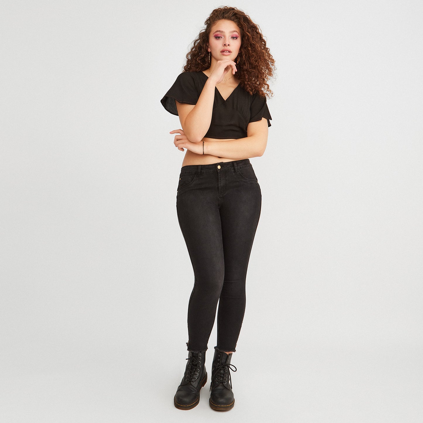Jeans Negro skinny cierre basta - Lorenzo di Pontti