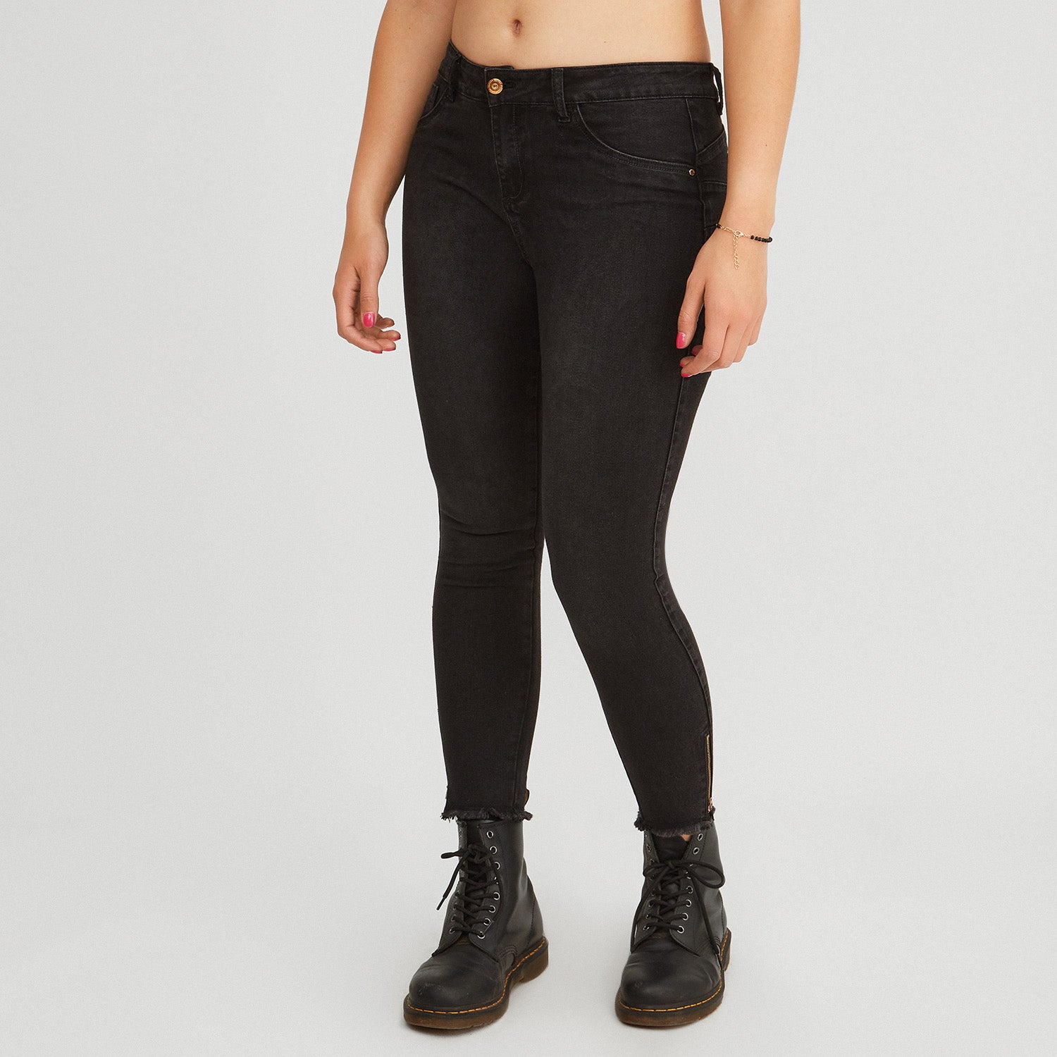 Jeans Negro skinny cierre basta - Lorenzo di Pontti