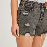 Short mom denim rígido | Acuarela