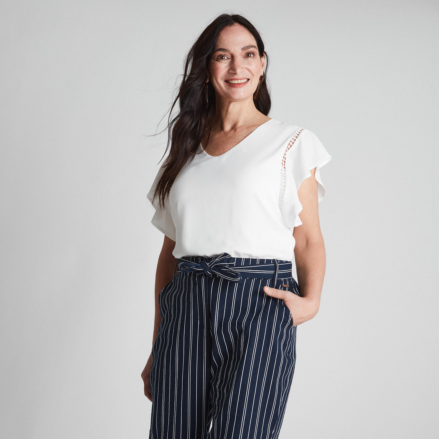 Capri De Lino Con Cintura Elásticada