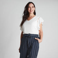 Capri De Lino Con Cintura Elásticada