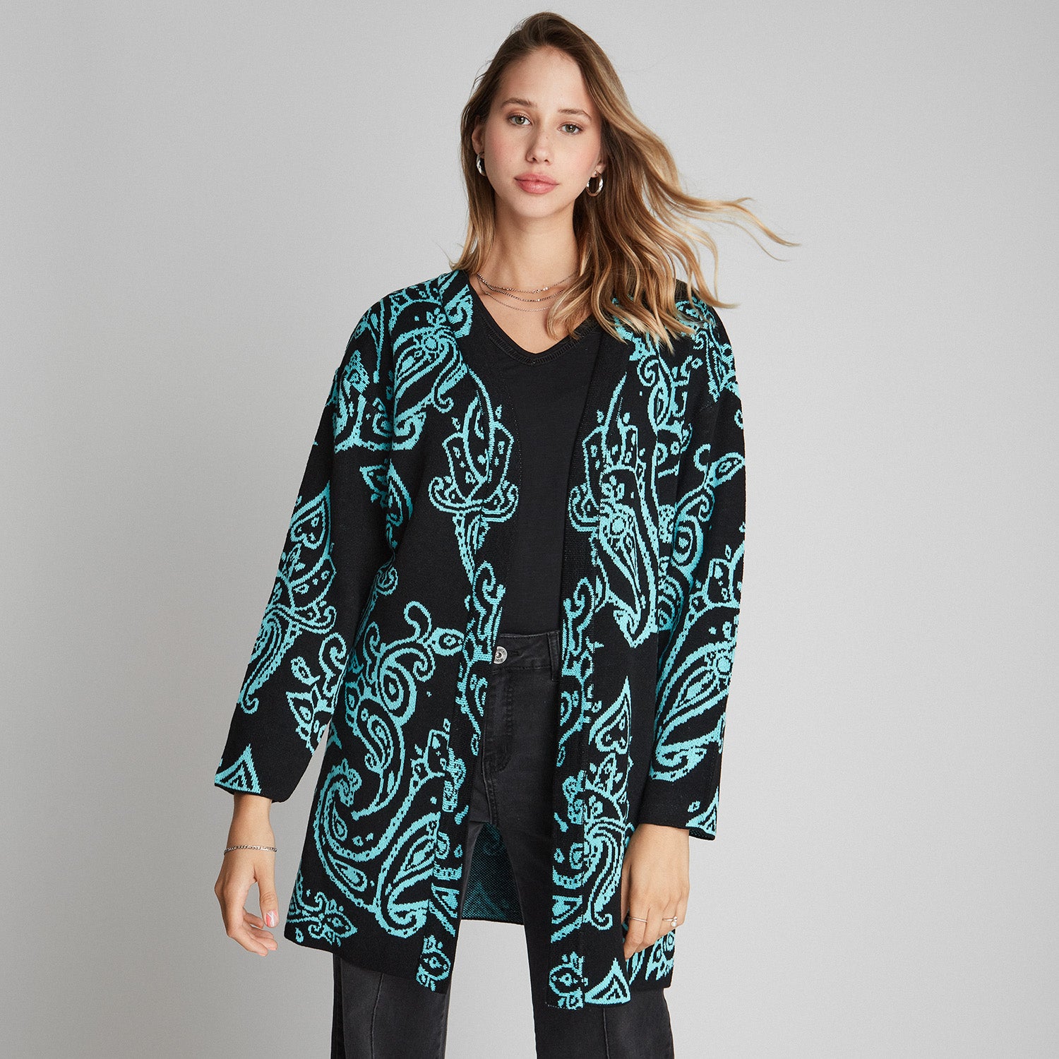 Tapado Manga Larga Jacquard