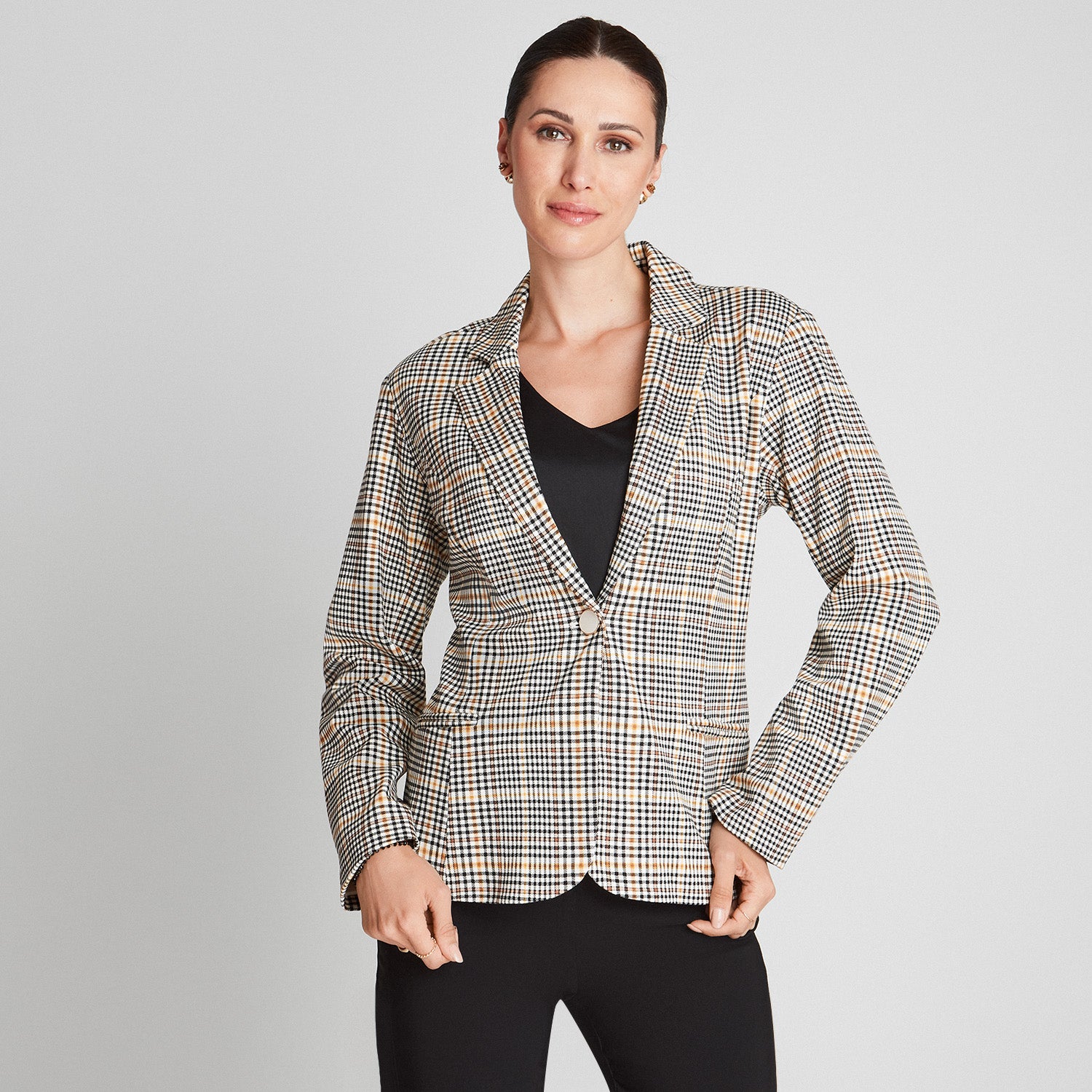 Blazer Punto Fantasia Con Un Boton