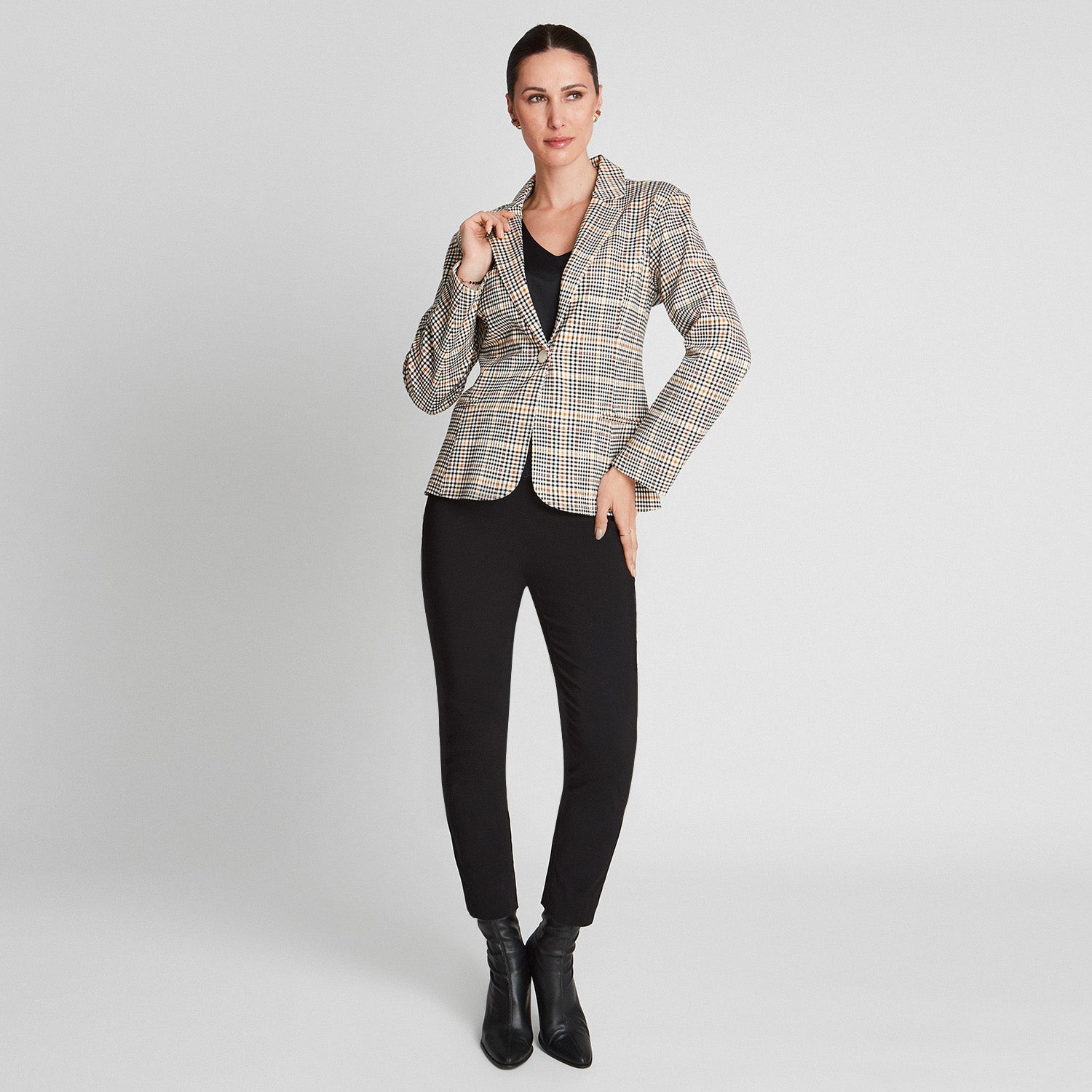 Blazer Punto Fantasia Con Un Boton