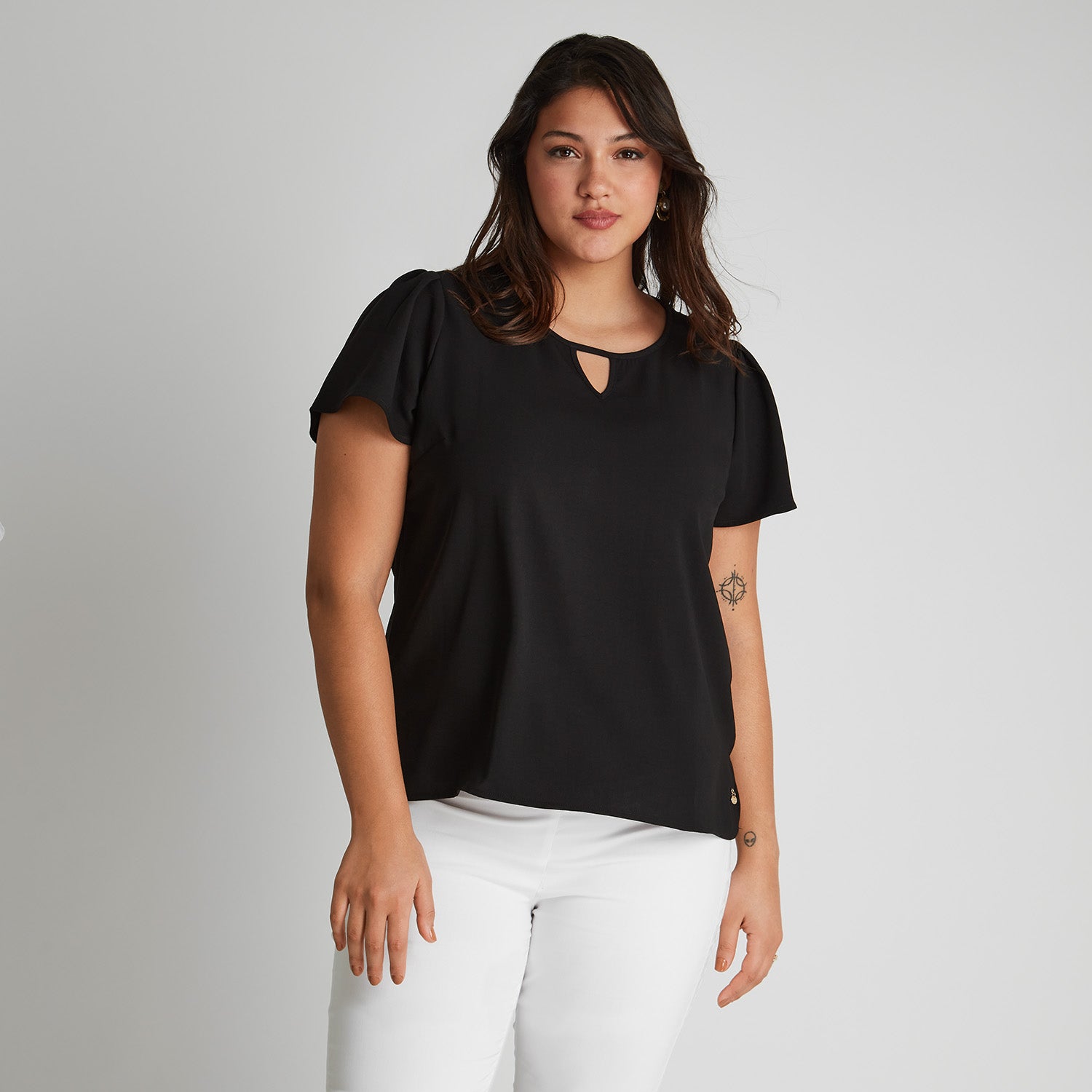 Blusa Manga Corta Cuello Redondo