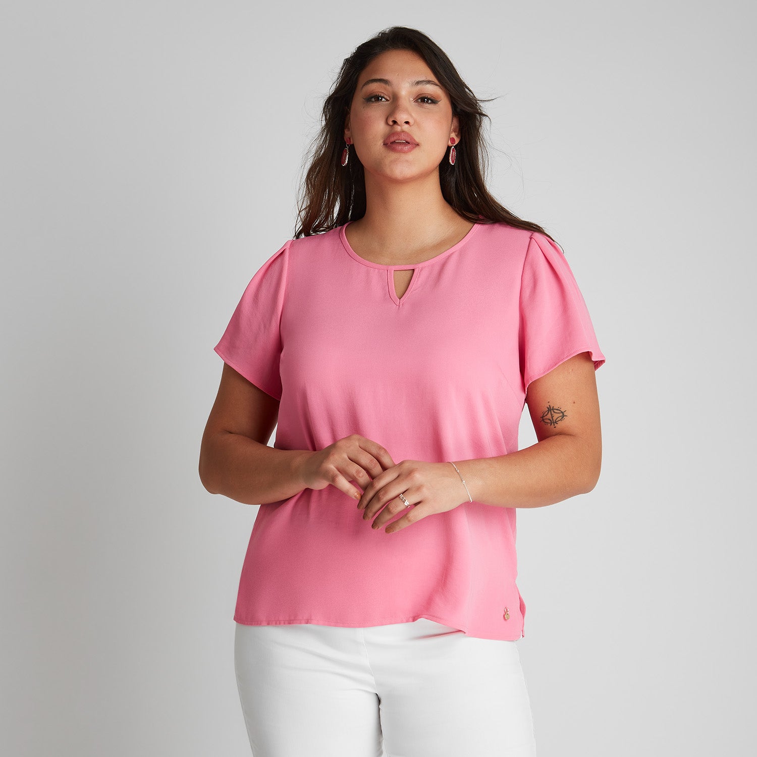 Blusa Manga Corta Cuello Redondo