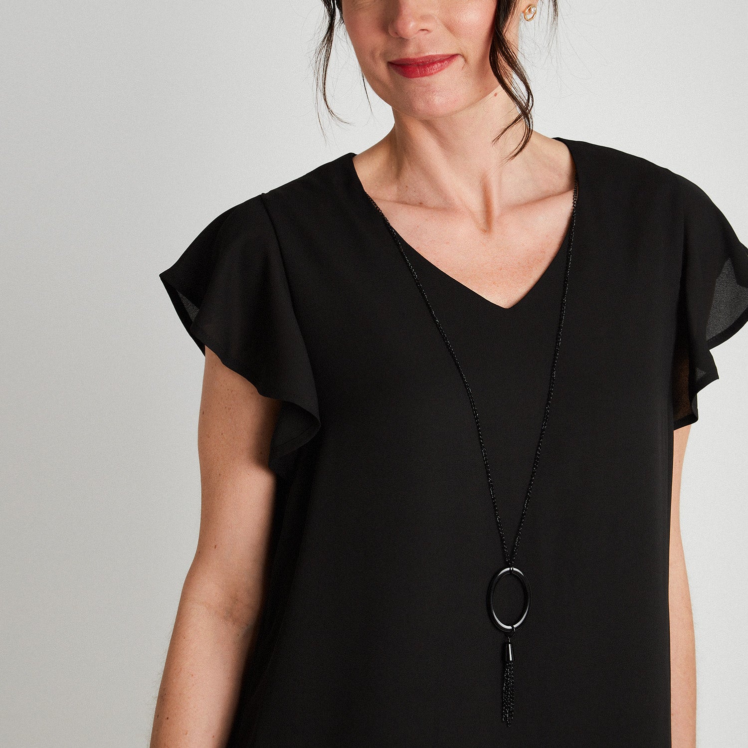 Blusa Manga Vuelos Con Collar