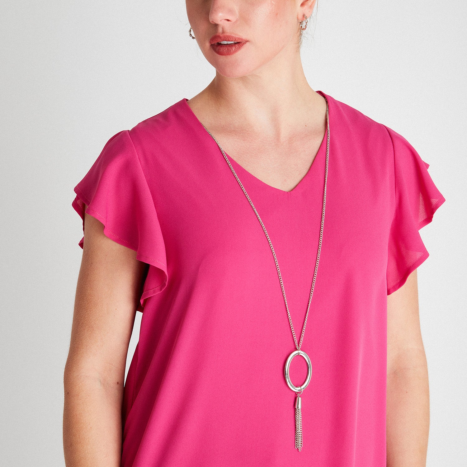 Blusa Manga Vuelos Con Collar