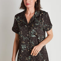 Camisón Negro Pijama Manga Corta - Lorenzo di Pontti