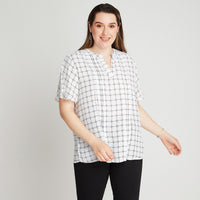 Blusa Negro Cuello V Manga - Lorenzo di Pontti