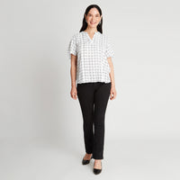 Blusa Negro Cuello V Manga - Lorenzo di Pontti