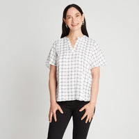 Blusa Negro Cuello V Manga - Lorenzo di Pontti