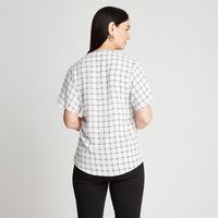 Blusa Negro Cuello V Manga - Lorenzo di Pontti