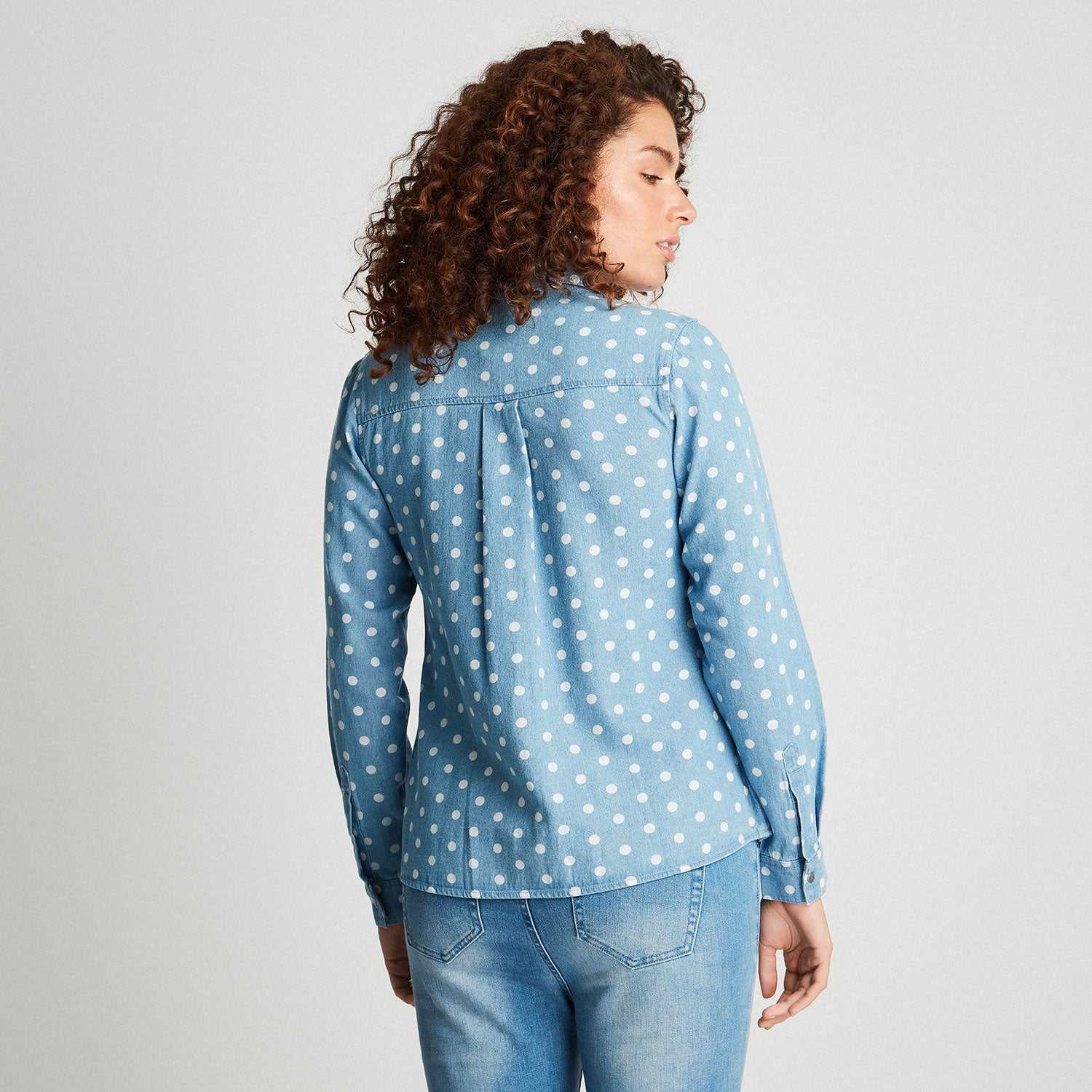 Blusa Lyocell Estampada Celeste