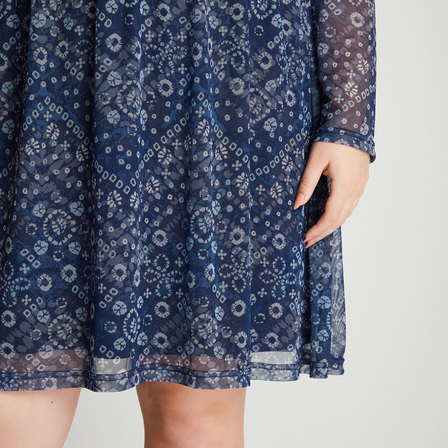 Vestido Midi Manga Larga Azul