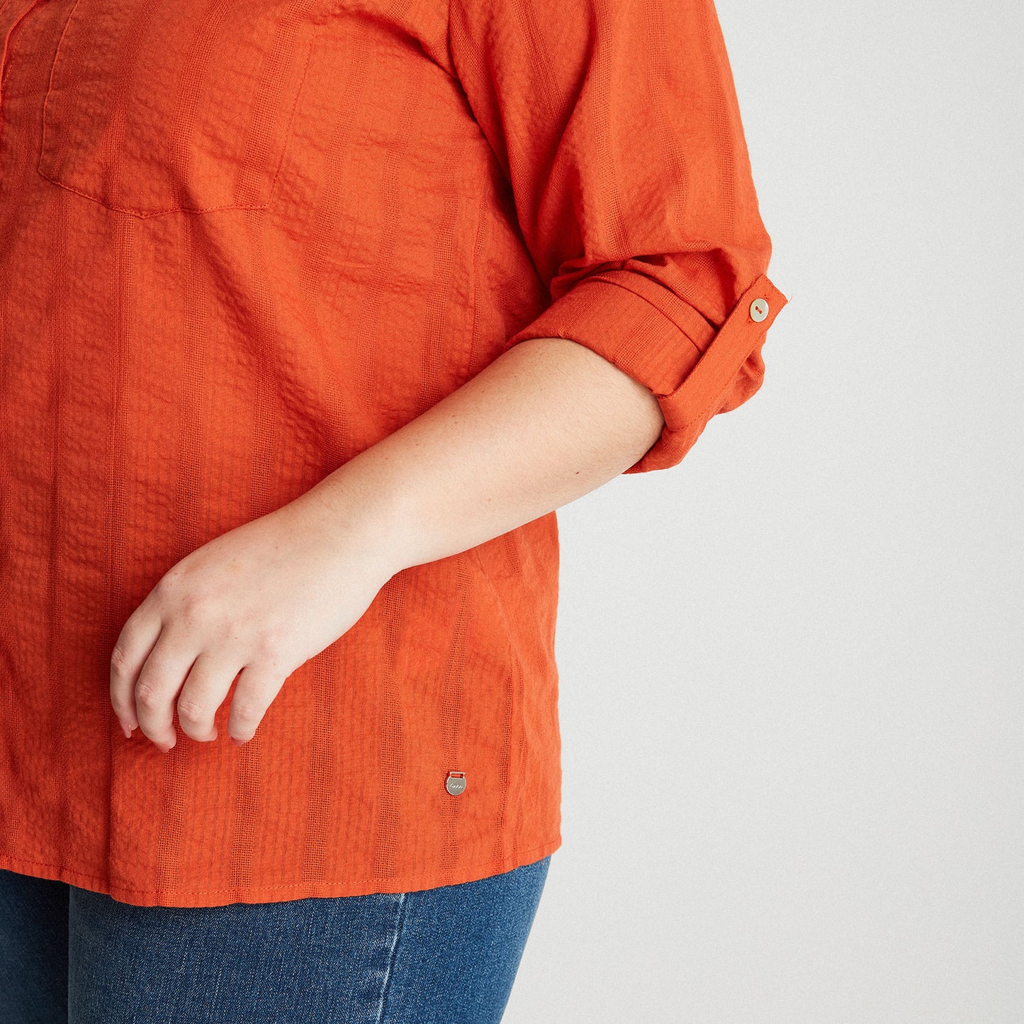 Blusa Manga roll Up Naranja