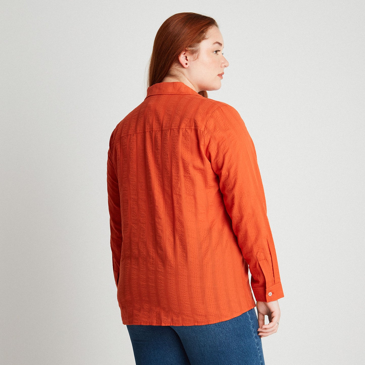 Blusa Manga roll Up Naranja