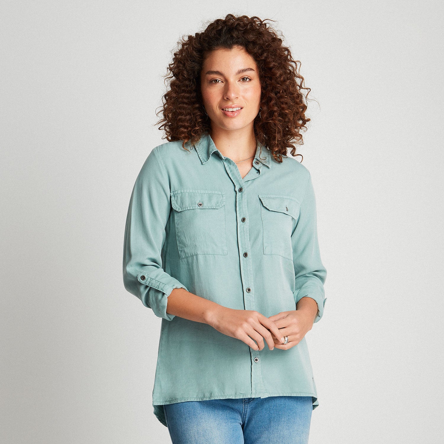 Blusa Manga Larga Lyocell Menta