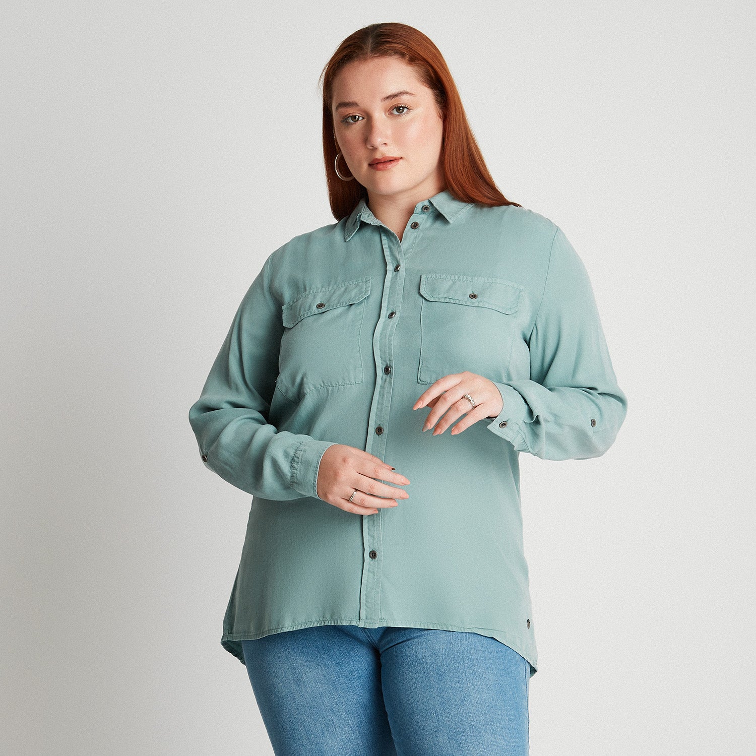 Blusa Manga Larga Lyocell Menta