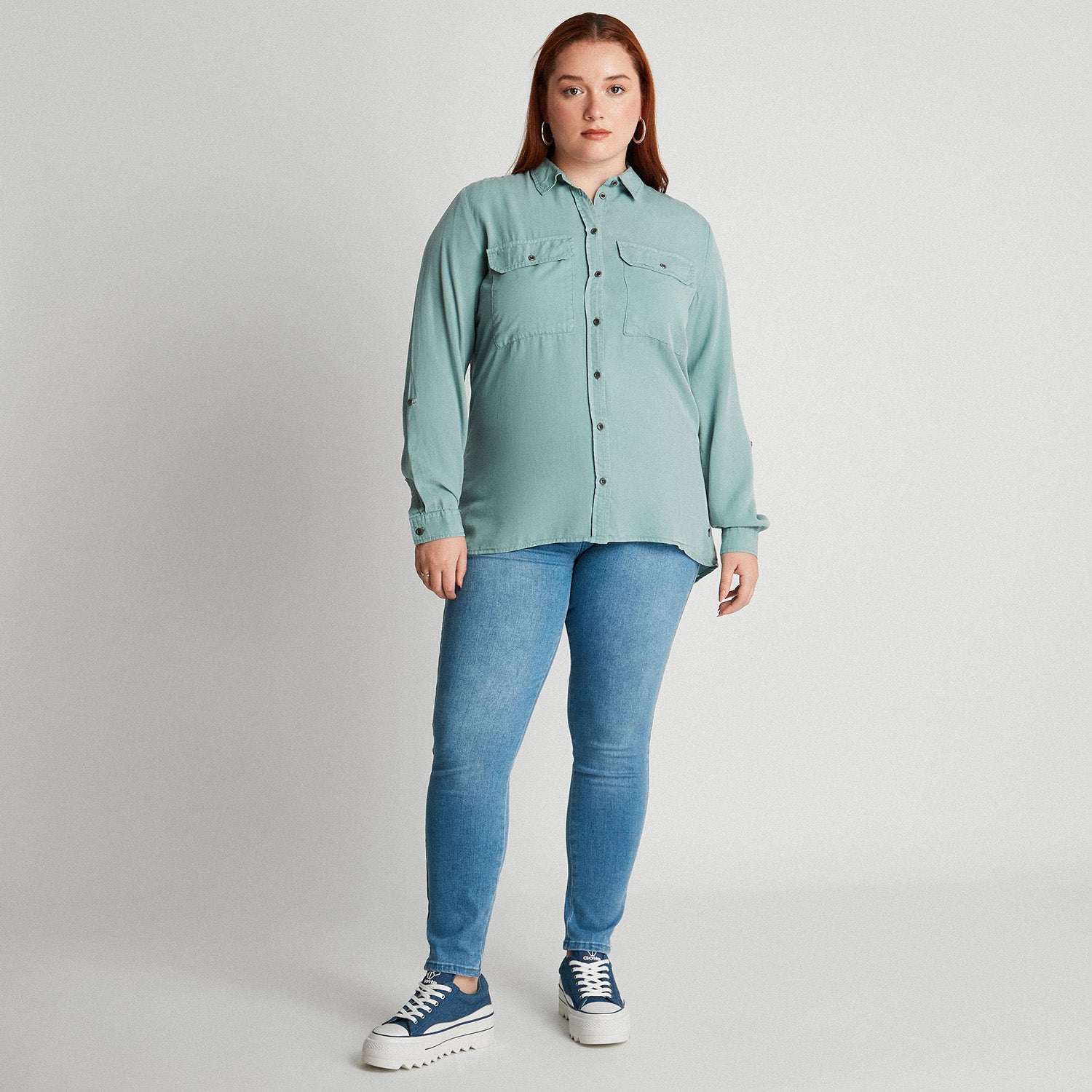 Blusa Manga Larga Lyocell Menta