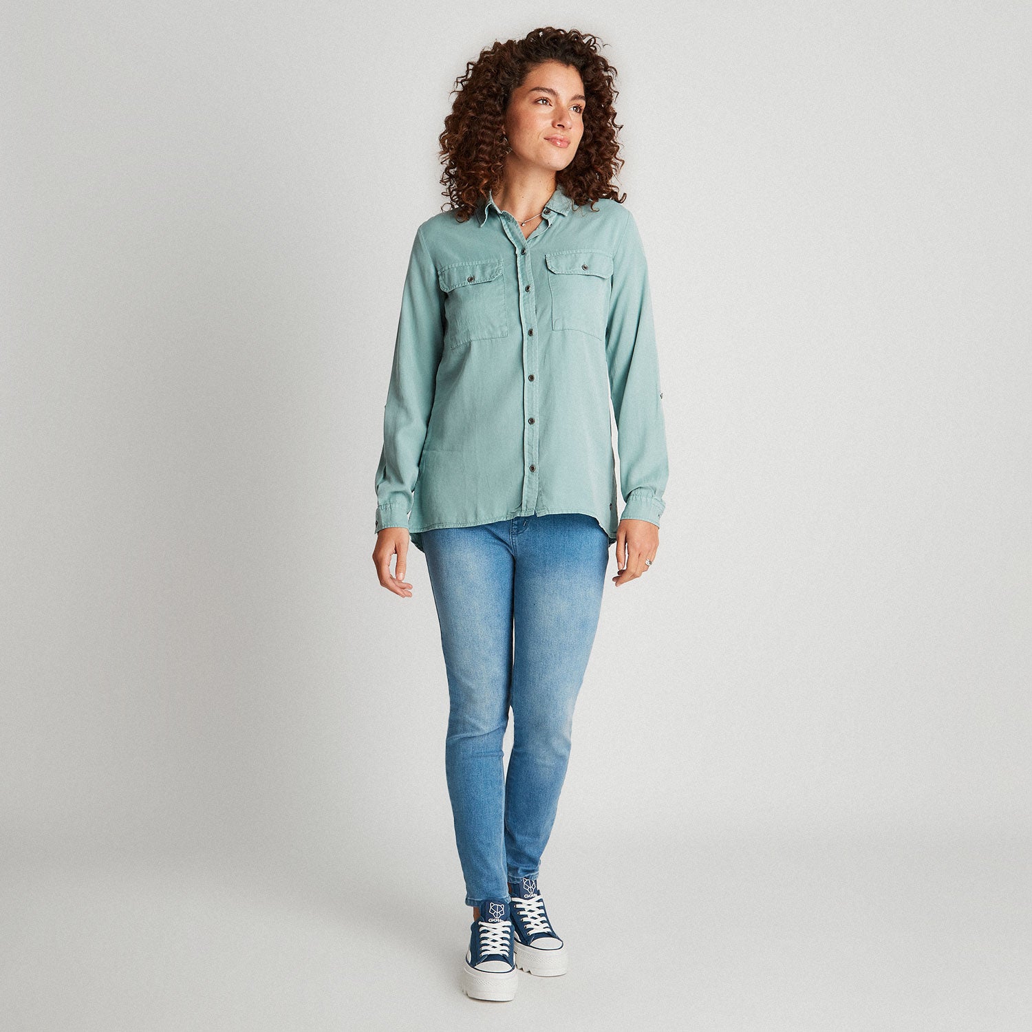 Blusa Manga Larga Lyocell Menta