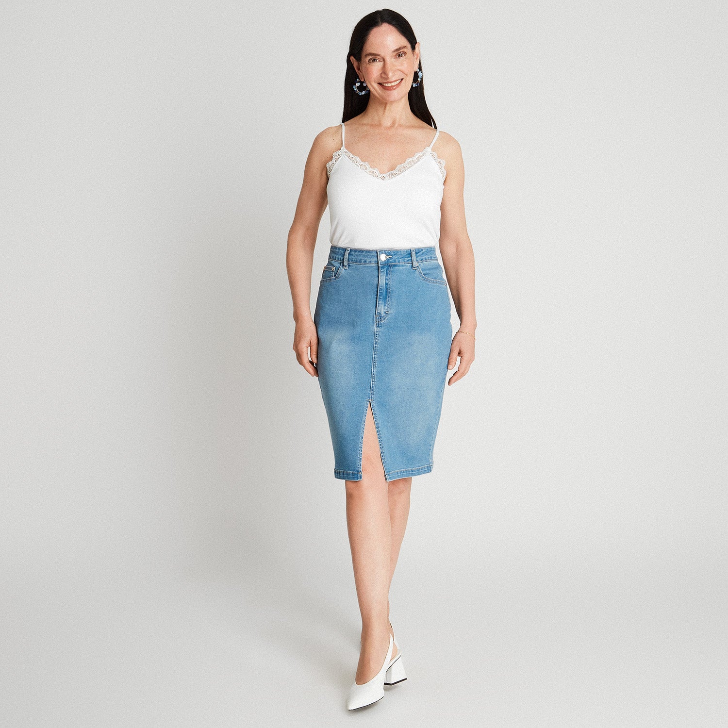 Falda Denim Abertura Frontal