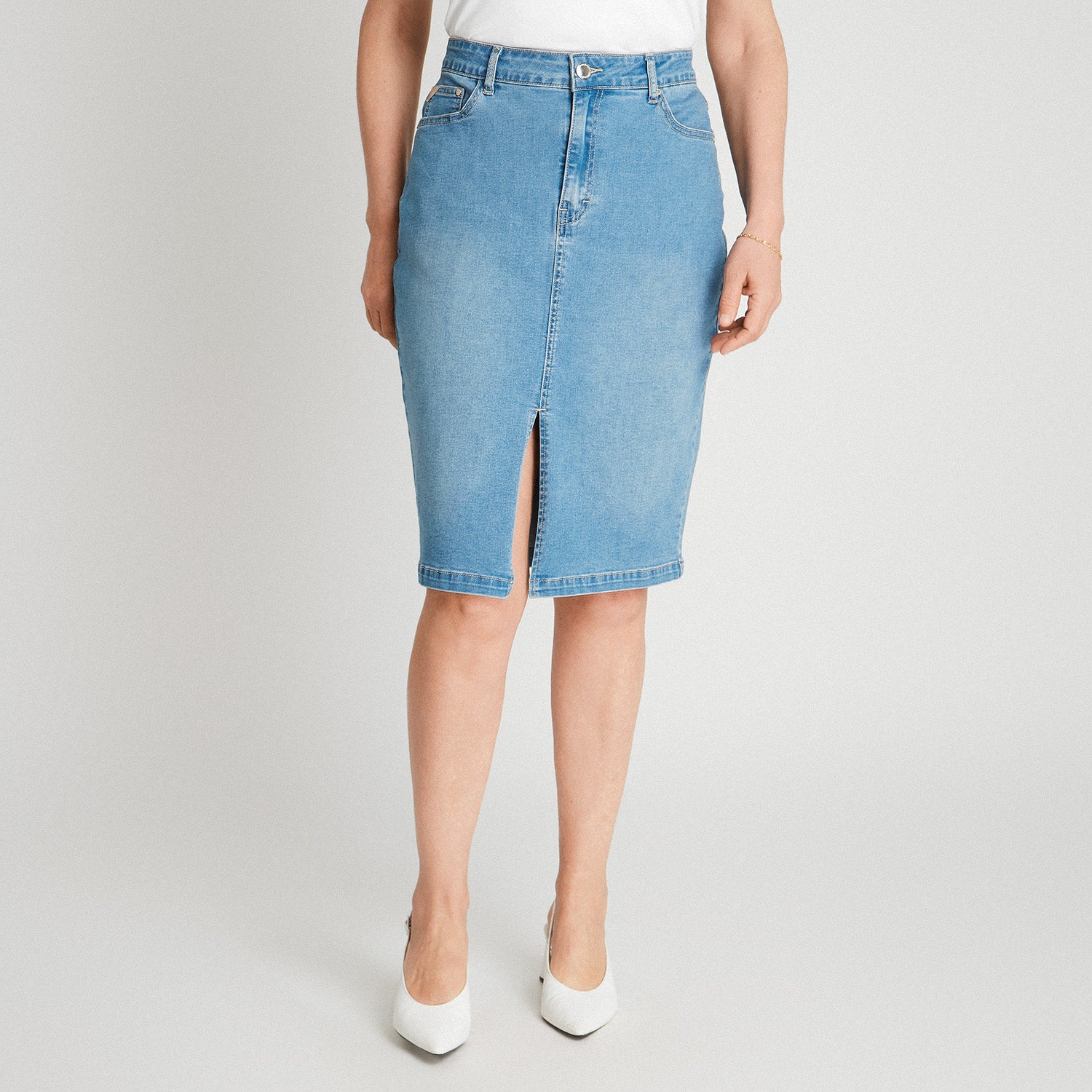 Falda Denim Abertura Frontal