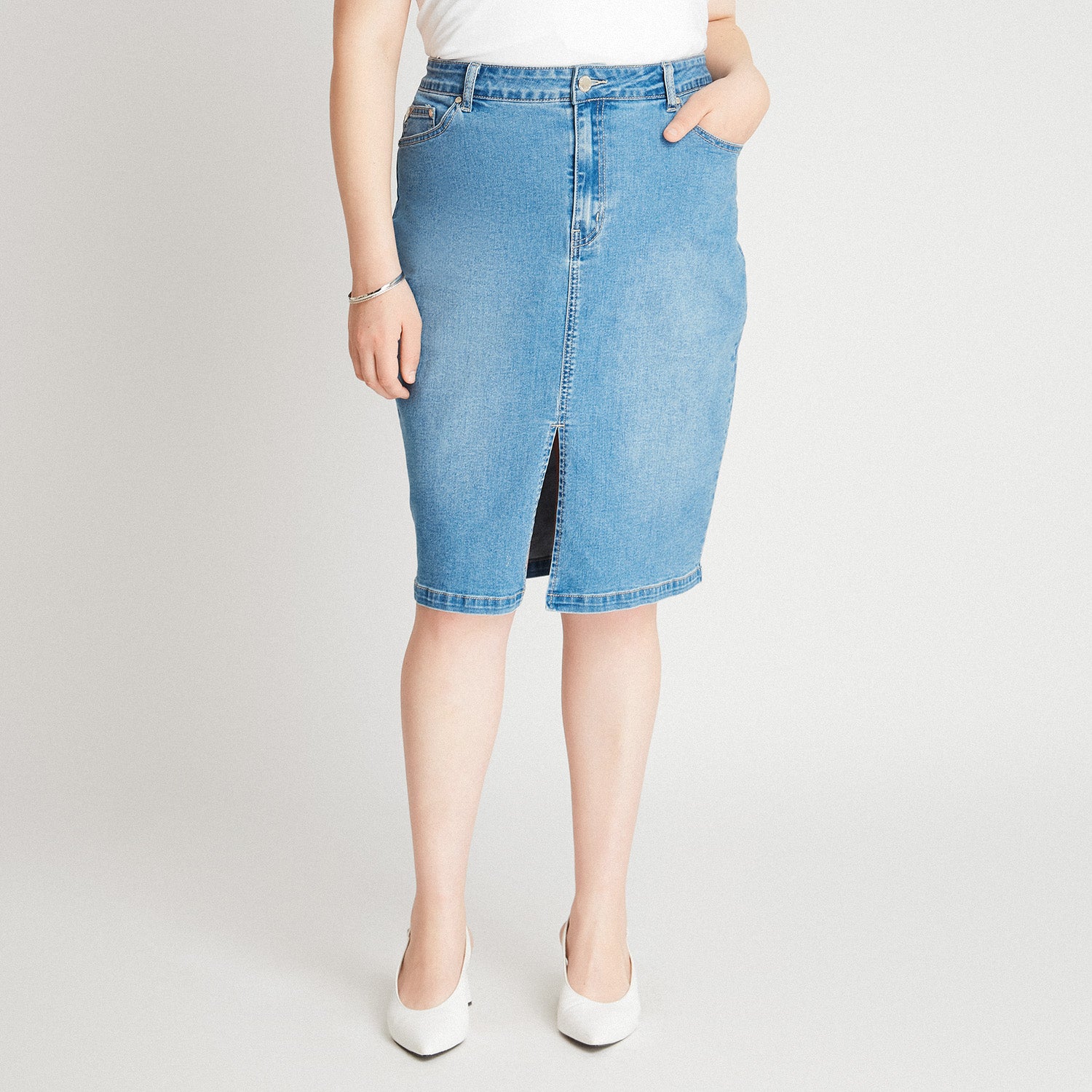 Falda Denim Abertura Frontal