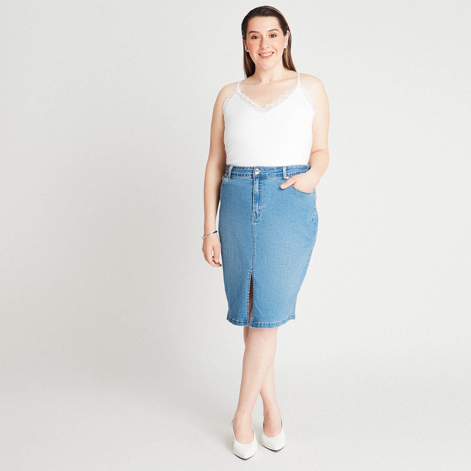 Falda Denim Abertura Frontal