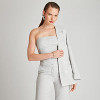 Corset Sin Mangas Diseño de Líneas Gris