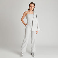 Corset Sin Mangas Diseño de Líneas Gris