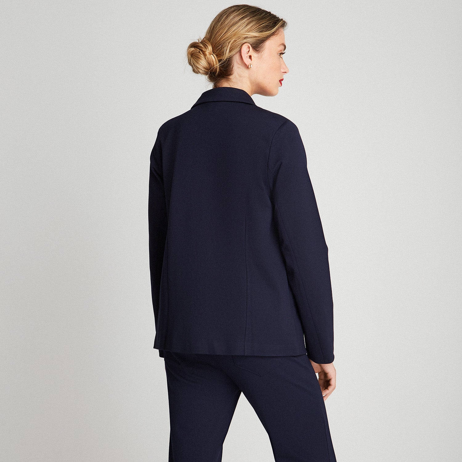 Blazer Manga Larga Abotonado Azul