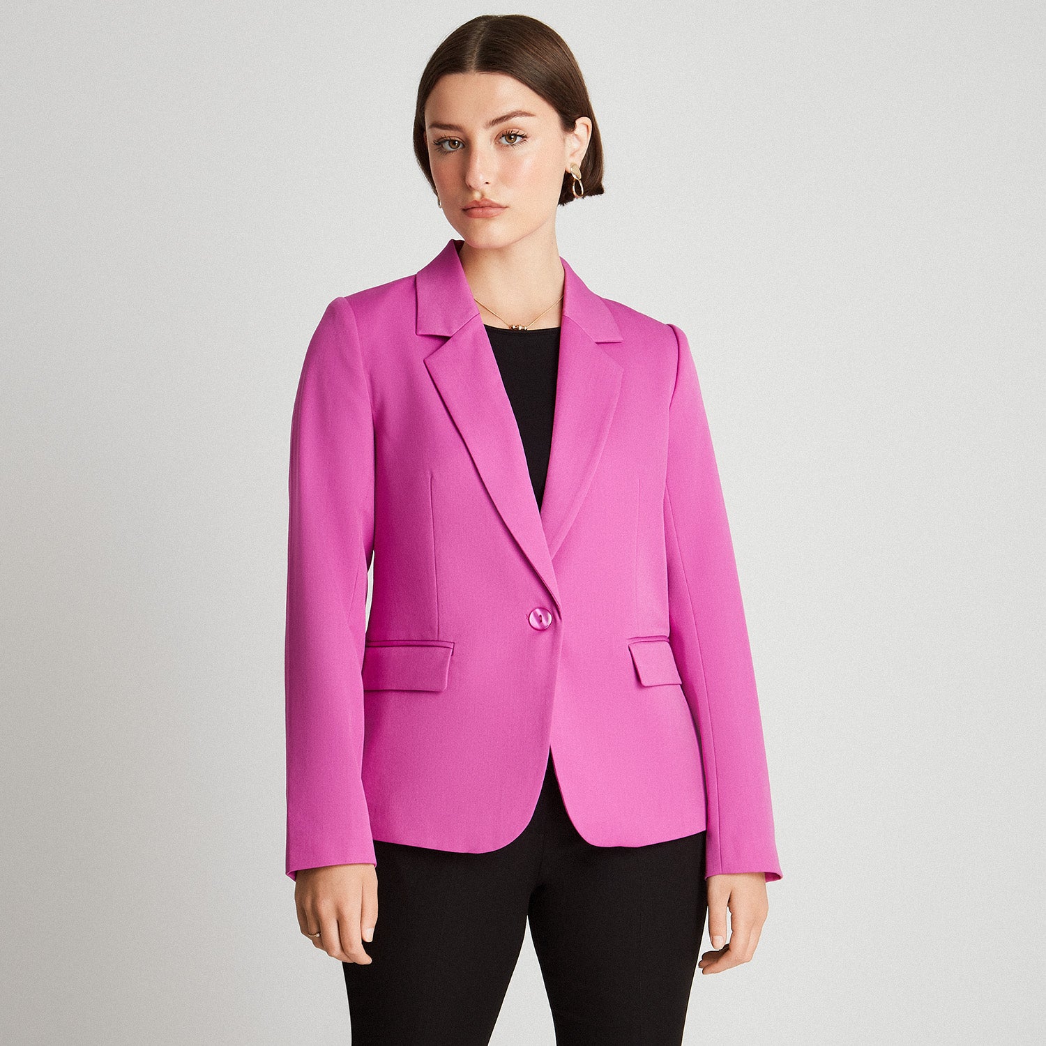Blazer Manga Larga Un Botón Morado