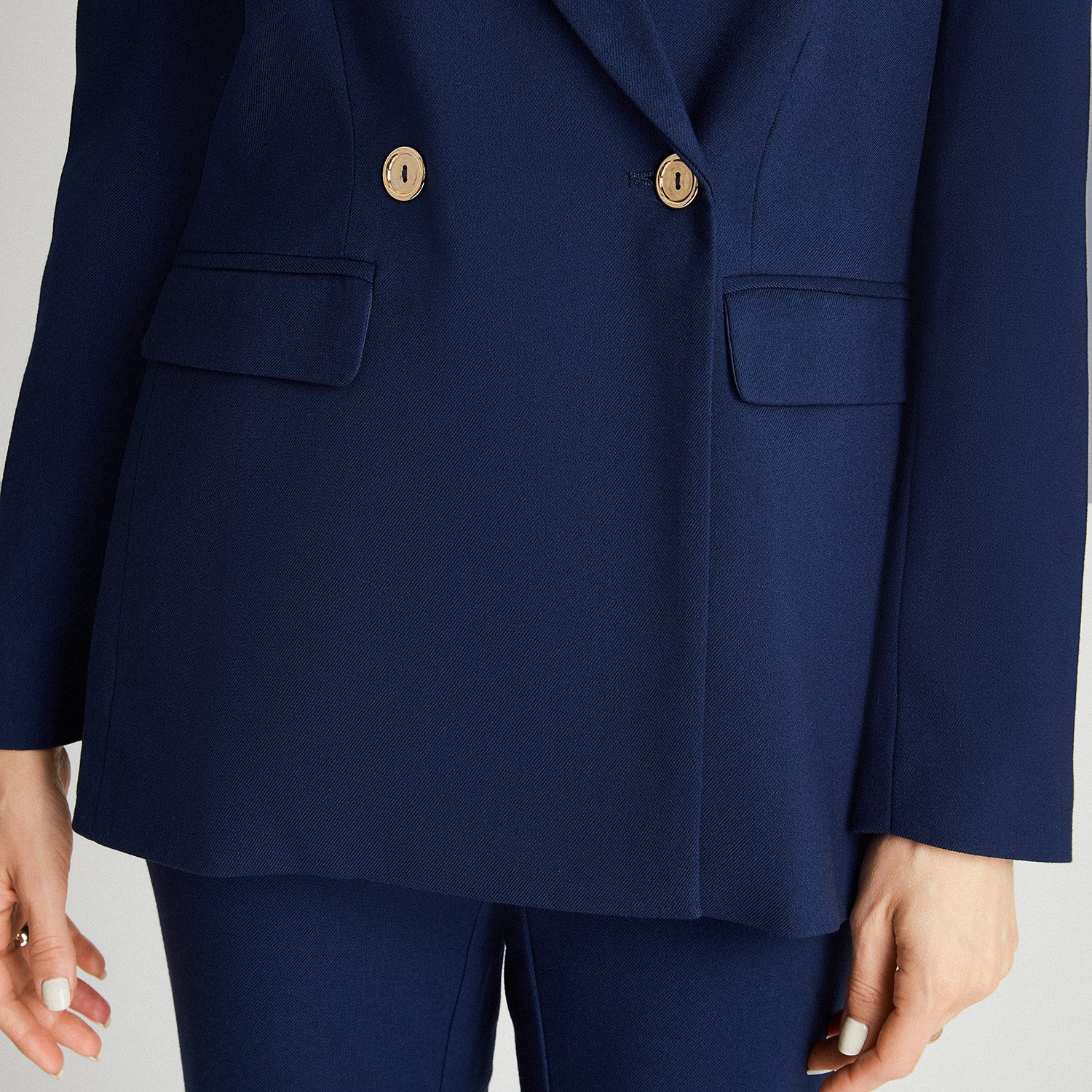 Blazer Manga Larga Dos Botones Azul