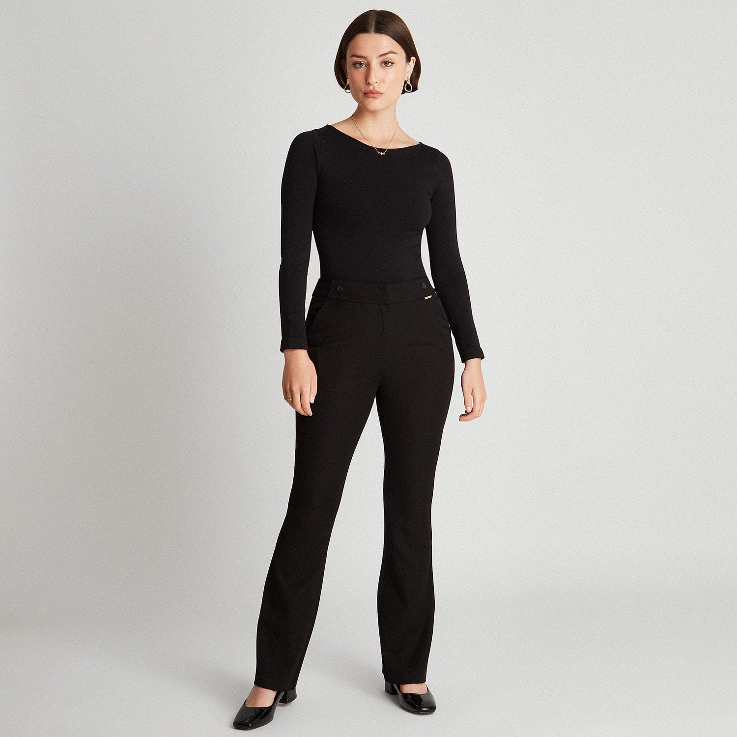 Pantalón formal Con 2 Botones Negro