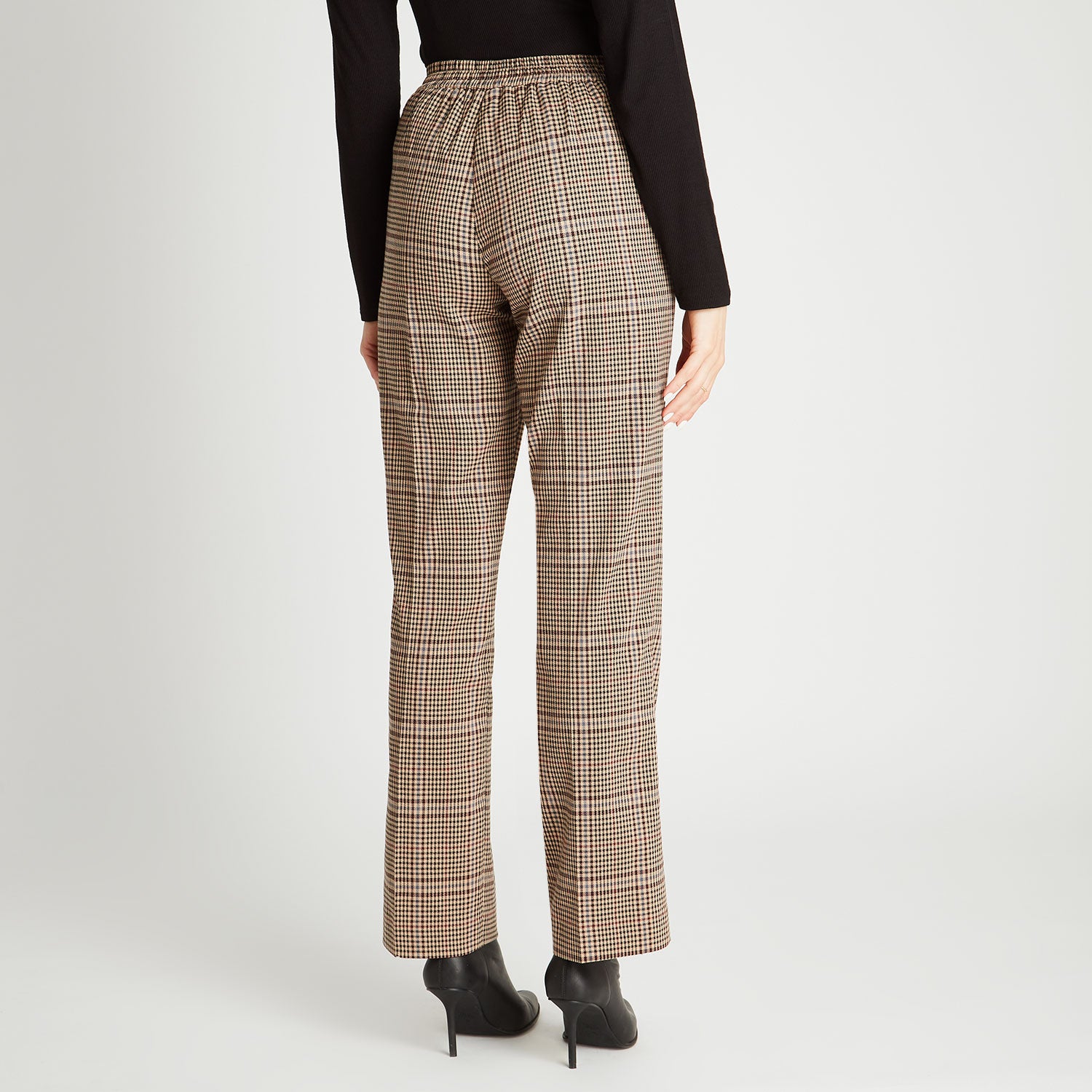 Pantalón Recto Con Pretina Elasticada Camel