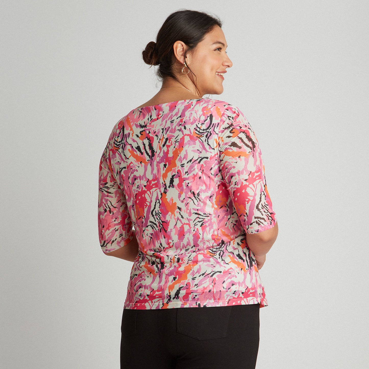 Polera Mesh Manga 3/4 Naranja