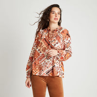 Blusa Terracota Lúrex Amarra Escote - Lorenzo di Pontti