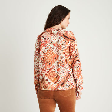 Blusa Terracota Lúrex Amarra Escote - Lorenzo di Pontti