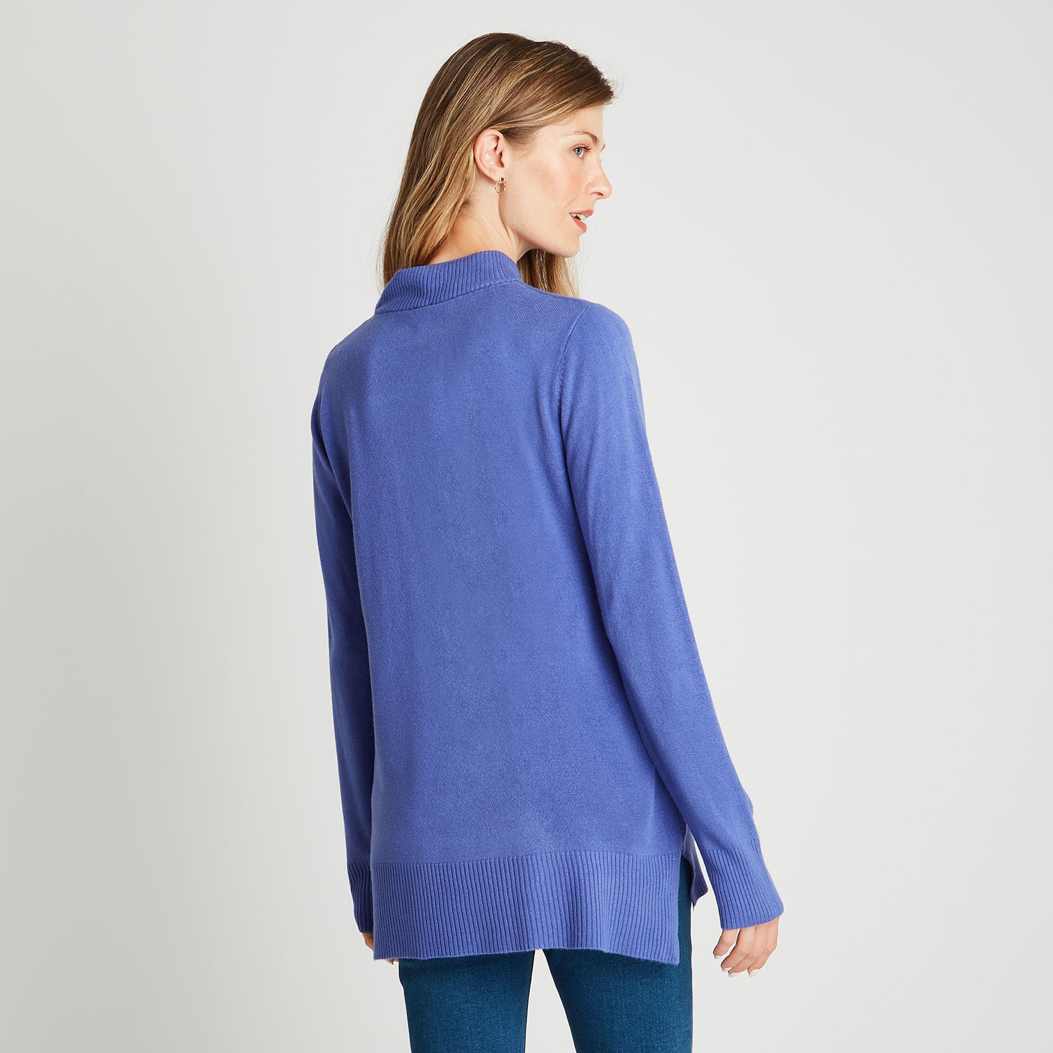 Sweater Cuello Mock Cashmere Like Morado