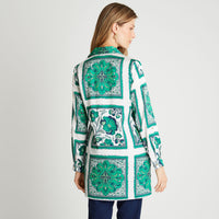 Blusón Manga Larga Con Roll Up Verde