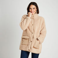 Polerón Sherpa Con Botones Beige