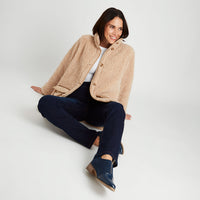 Polerón Sherpa Con Botones Beige