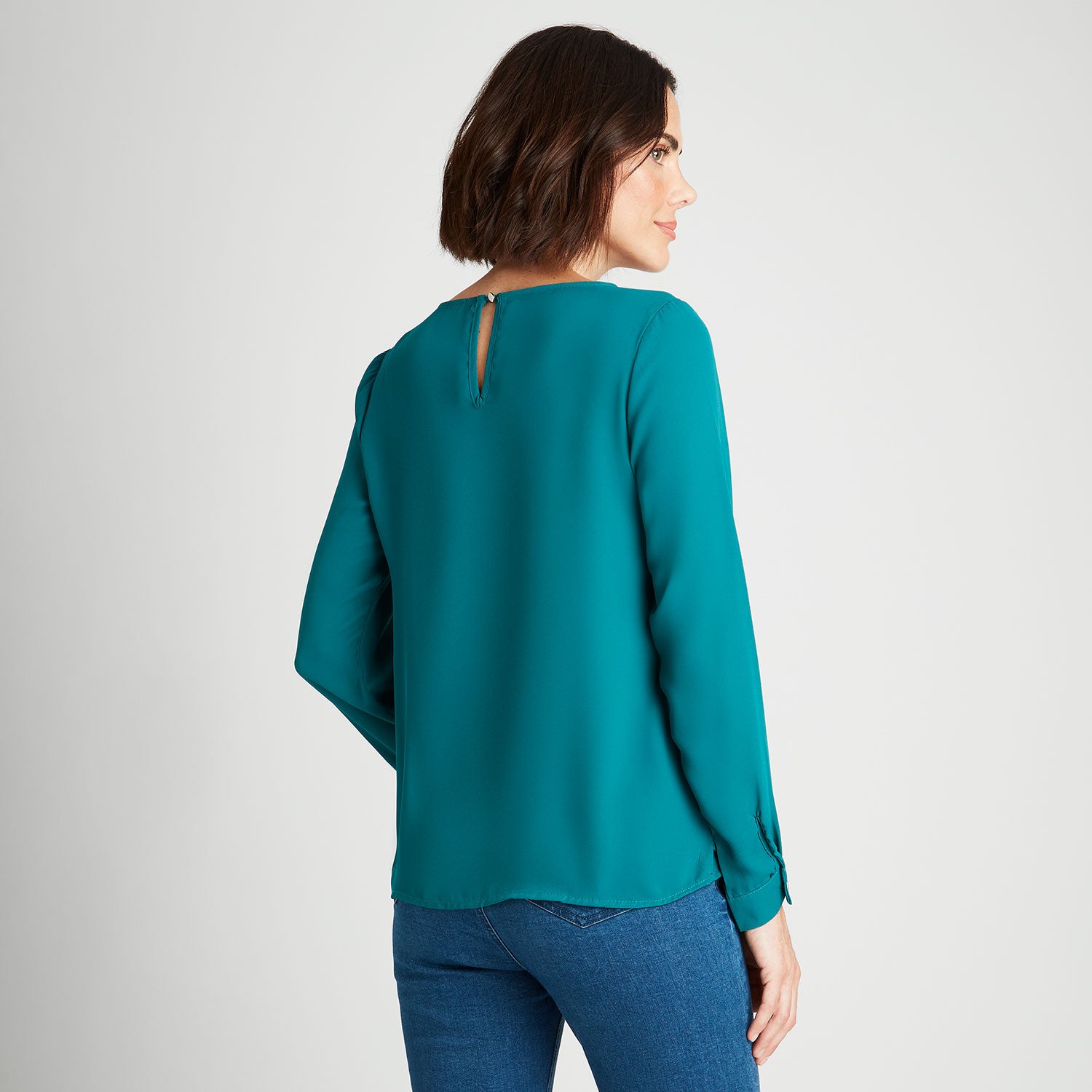 Blusa Con Capa Azul Petróleo