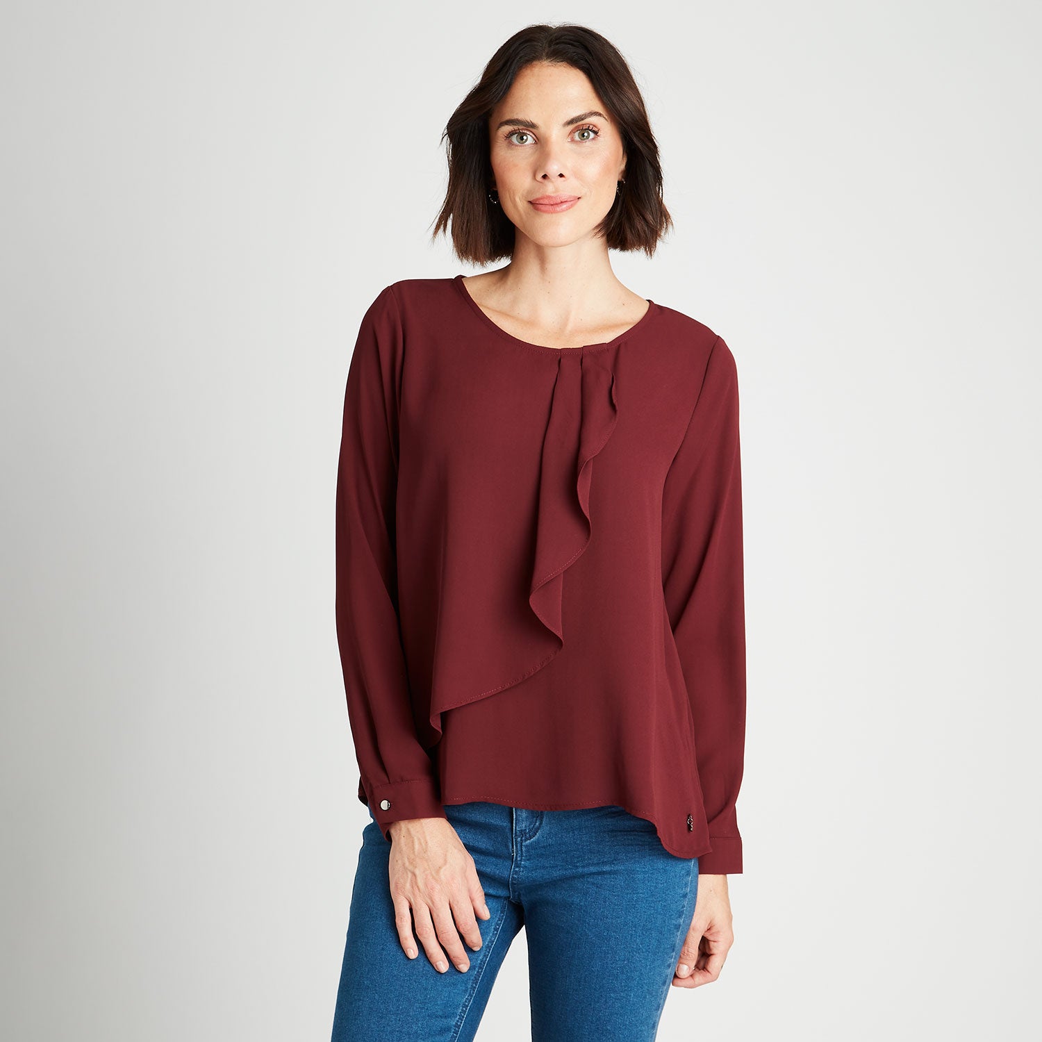 Blusa Con Capa Burdeo