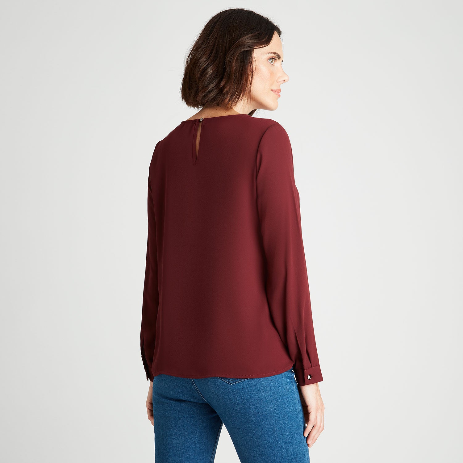 Blusa Con Capa Burdeo