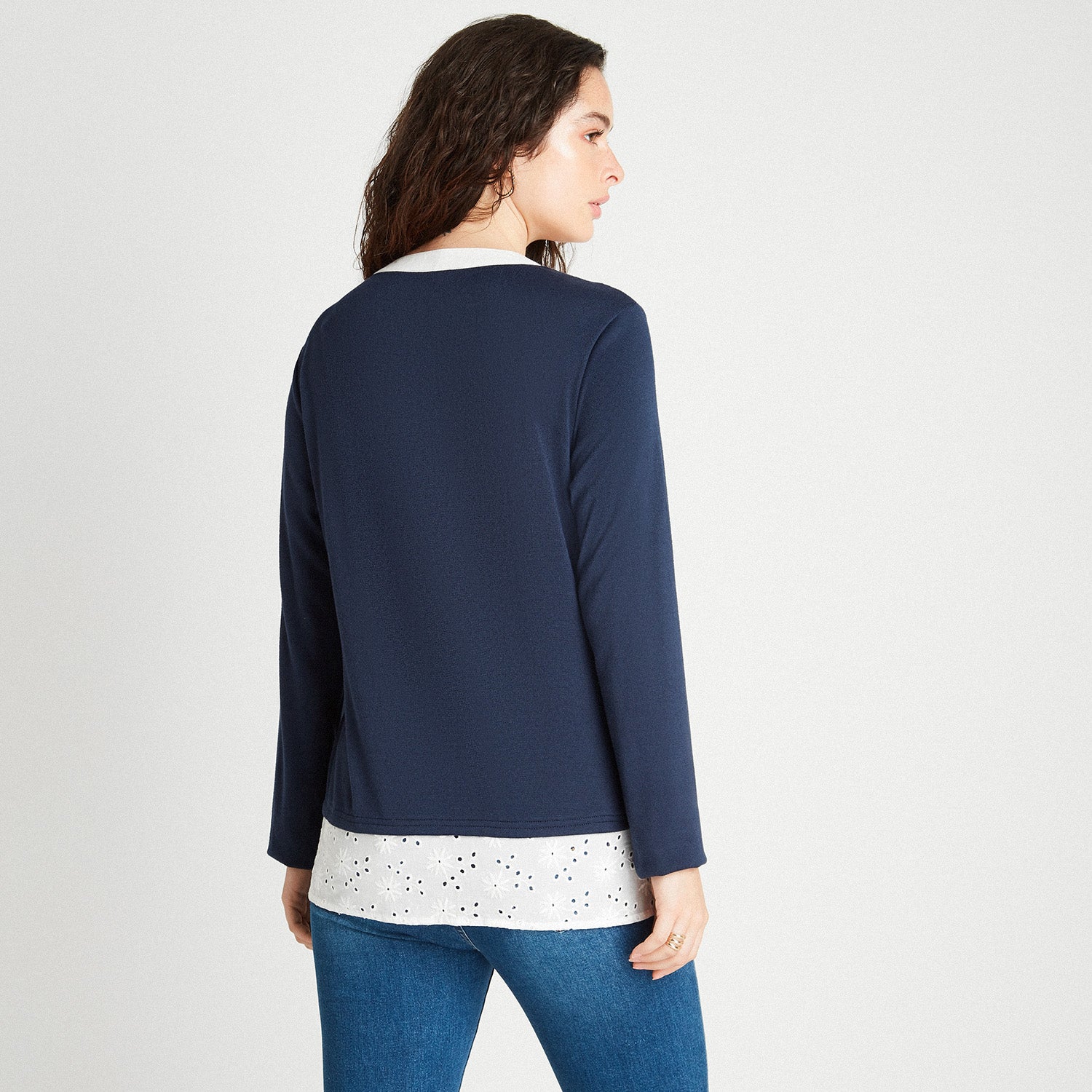 Polera Camant Con Blusa Falsa Azul