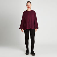 Poncho Magenta Manga Larga Gorro - Lorenzo di Pontti