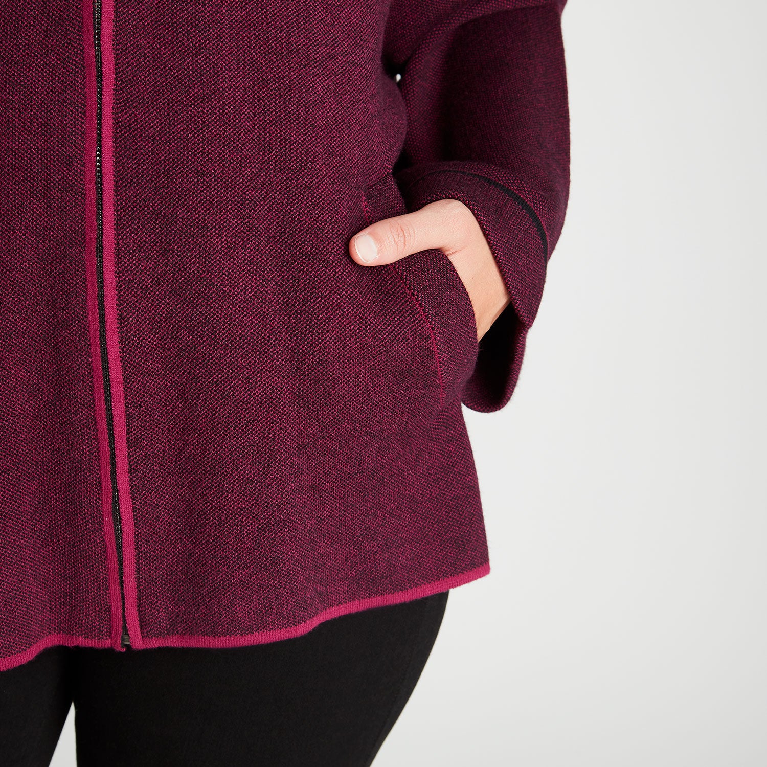 Poncho Magenta Manga Larga Gorro - Lorenzo di Pontti