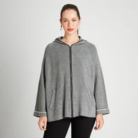 Poncho Gris Manga Larga Gorro - Lorenzo di Pontti